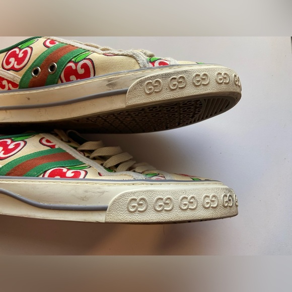 Gucci Tennis 1977 GG Apple Print Trainer Sneakers Size 10 / IT 40 - Picture 3 of 12